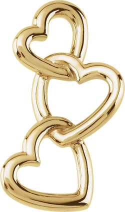 Linked Hearts Pendant, 14k Yellow Gold