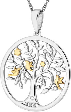 The Men's Jewelry Store (for HER) Diamond Tree of Life Pendant Necklace, Rhodium Plated Sterling Silver, 18"