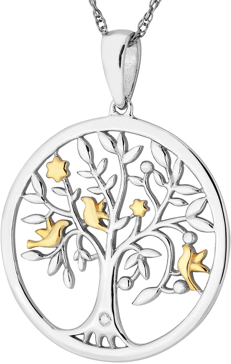 The Men's Jewelry Store (for HER) Diamond Tree of Life Pendant Necklace, Rhodium Plated Sterling Silver, 18"