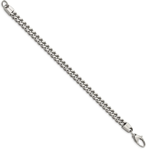 Men's Stainless Steel 6mm Franco Link Bracelet, 9 Inches