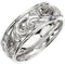 Hand-Engraved Fancy Brocade 9.5mm 14k White Gold Comfort-Fit Band, Size 6.5