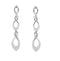 Diamond Loop Dangle Earrings, Rhodium Plated Sterling Silver