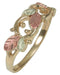 Ave 369 Cut-Out Leaf Band, 10k Yellow Gold, 12k Green and Rose Gold Black Hills Gold Motif