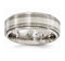 Traction Band Collection Gray Titanium with Argentium Sterling Silver Inlay Grooved 7.5mm Band