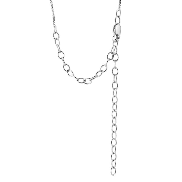 Quatrefoil Leaf Pendant Necklace, Rhodium Plated Sterling Silver, 10k Rose Gold, 18" to 22"