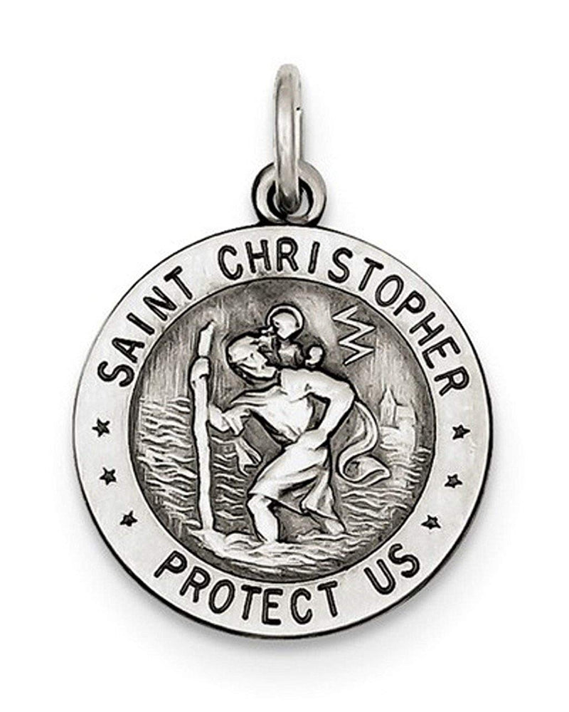 Sterling Silver St. Christopher US Army Medal Pendant (25X20MM)