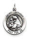 Sterling Silver Antiqued Saint Anthony Medal Charm Pendant (25X20 MM)