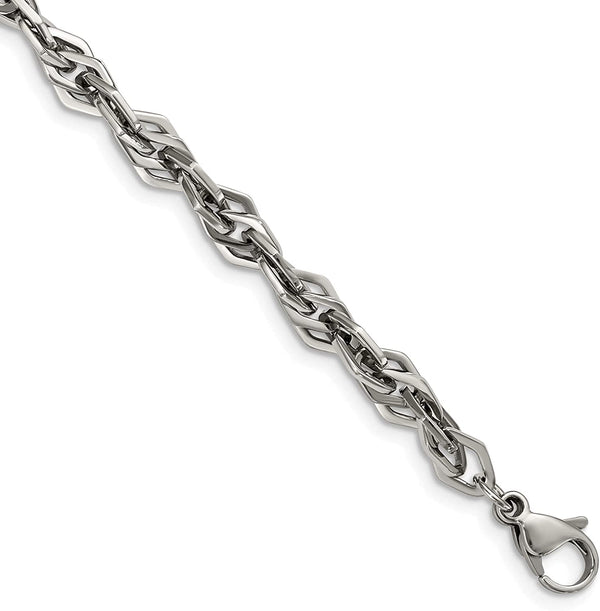 Men's Stainless Steel Link Bracelet, 9 Inches