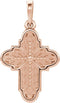 Ornate Leaf Cross 14k Rose Gold Pendant (19.00X13.70 MM)