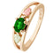 Oval Created Emerald Ring, 10k Yellow Gold, 12k Green and Rose Gold Black Hills Gold Motif