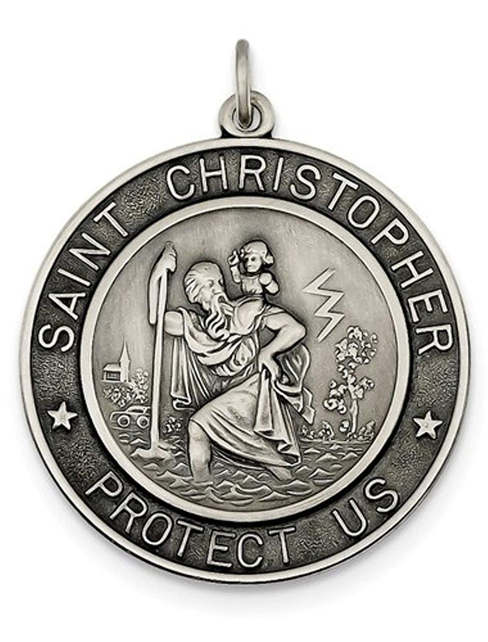 Sterling Silver St. Christopher Medal (41X31MM)