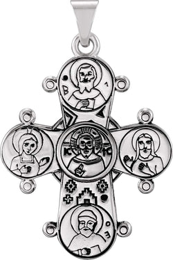 Men's Congo Cross 14k White Gold Pendant