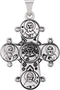 Men's Congo Cross 14k White Gold Pendant