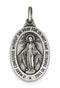 Sterling Silver Antiqued Miraculous Medal (40X30MM)