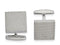 Stainless Steel Polished white Textured Square Cuff Links, 20.48MMX17MM