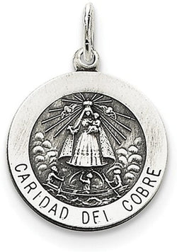 Sterling Silver Caridad Del Cobre Medal (22X19MM)