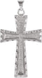 Inlay Christian Cross Rhodium-Plated 14k White Gold Pendant (34.00X23.00 MM)