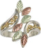 Fancy Bypass Scrollwork Ring, 10k Yellow Gold, Sterling Silver, 12k Green and Rose Gold Black Hills Gold Motif