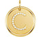 Diamond Initial "C" Round Pendant, 18k Yellow Gold-Plated Sterling Silver (.08 Ctw, Color G-H, Clarity I1 )