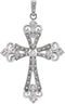 Diamond Fleur-de-Lis Cross 14k White Gold Pendant (.625 Ctw, G-H Color, I1 Clarity)