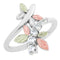 Ave 369 6-Stone CZ Dragonfly Ring, Sterling Silver, 12k Green and Rose Gold Black Hills Gold Motif