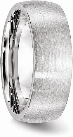 Men's Satin Chromium Cobalt Comfort-Fit 8mm Domed Ring Size 12