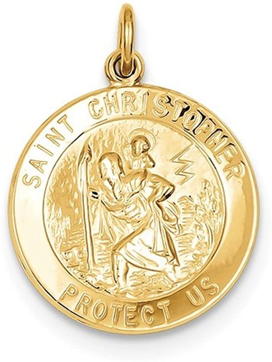 24k Gold-Plated Sterling Silver St. Christopher Medal (30x22MM)