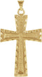 Inlay Christian Cross 14k Yellow Gold Pendant (34.00X23.00 MM)