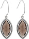 Two-Sided 16.04 Ctw Checkerboard Smoky Quartz Marquise Sterling Silver Earrings