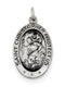 Sterling Silver Saint Christopher Medal Charm Pendant (30X18 MM)