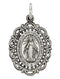 Sterling Silver Antiqued Miraculous Medal (28X16 MM)