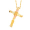 Edge Cross Pendant Necklace, 10k Yellow Gold, 12k Green and Rose Gold Black Hills Gold Motif, 18"