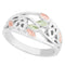 Ave 369 Cut-Out Flower Ring, Sterling Silver, 12k Green and Rose Gold Black Hills Gold Motif