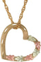 Petite Heart Slide Pendant Necklace, 10k Yellow Gold, 12k Green Gold, 12k Rose Gold Black Hills Gold