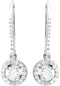 Charles & Colvard Diamond Halo Earrings, 14k White Gold (1 Cttw, Color GH, Clarity I1)