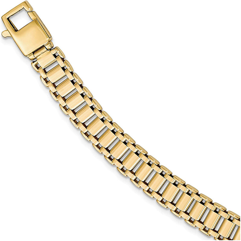 Men's Italian 14k Yellow Gold 10mm Link Bracelet, 8.5 Inches