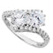 Present and Future CZ Bypass Rhodium Plated Sterling Silver Ring