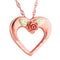 Diamond-Cut Heart with Rose Pendant Necklace, 10k Yellow Gold, 12k Green and Rose Gold Black Hills Gold Motif, 18"