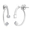 High Polished Hugging Jackets Earrings, Rhodium Plated Sterling Silver