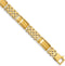 Men's Italian 14k Yellow Gold 9.5mm Bar and Panther Link Bracelet 8.5 Inches