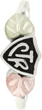 Antiqued 'CTR' Ring, Sterling Silver, 12k Green and Rose Gold Black Hills Gold Motif