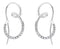 CZ Curvy Earrings, Rhodium Plated Sterling Silver