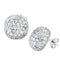 Pave CZ Soft Square Earrings, Rhodium Plated Sterling Silver