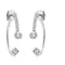 High Polished Hugging Jackets Earrings, Rhodium Plated Sterling Silver