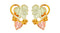 Graduated Leaves Stud Earrings, 10k Yellow Gold, 12k Green and Rose Gold Black Hills Gold Motif