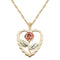 Open Heart Rose Pendant Necklace, 10k Yellow Gold, 12k Green Gold, 12k Rose Gold Black Hills Gold