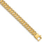 Men's Italian Polished and Brushed 14k Yellow Gold 9.5mm Large Box Link Bracelet 8 Inches