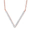 V-Bar CZ Necklace, Rose Gold Plated Sterling Silver, 18"