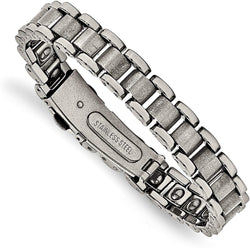 Men's Polished and Matte Grey Tungsten Bracelet, 8.5 Inches