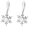 White Freshwater Cultured Pearl and CZ Snowflake Earrings, Rhodium Plated Sterling Silver (5-5.5 MM)